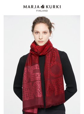 MARJAKURKI玛丽亚古琦羊毛围巾女冬季高级感礼盒妈妈围巾披肩两用