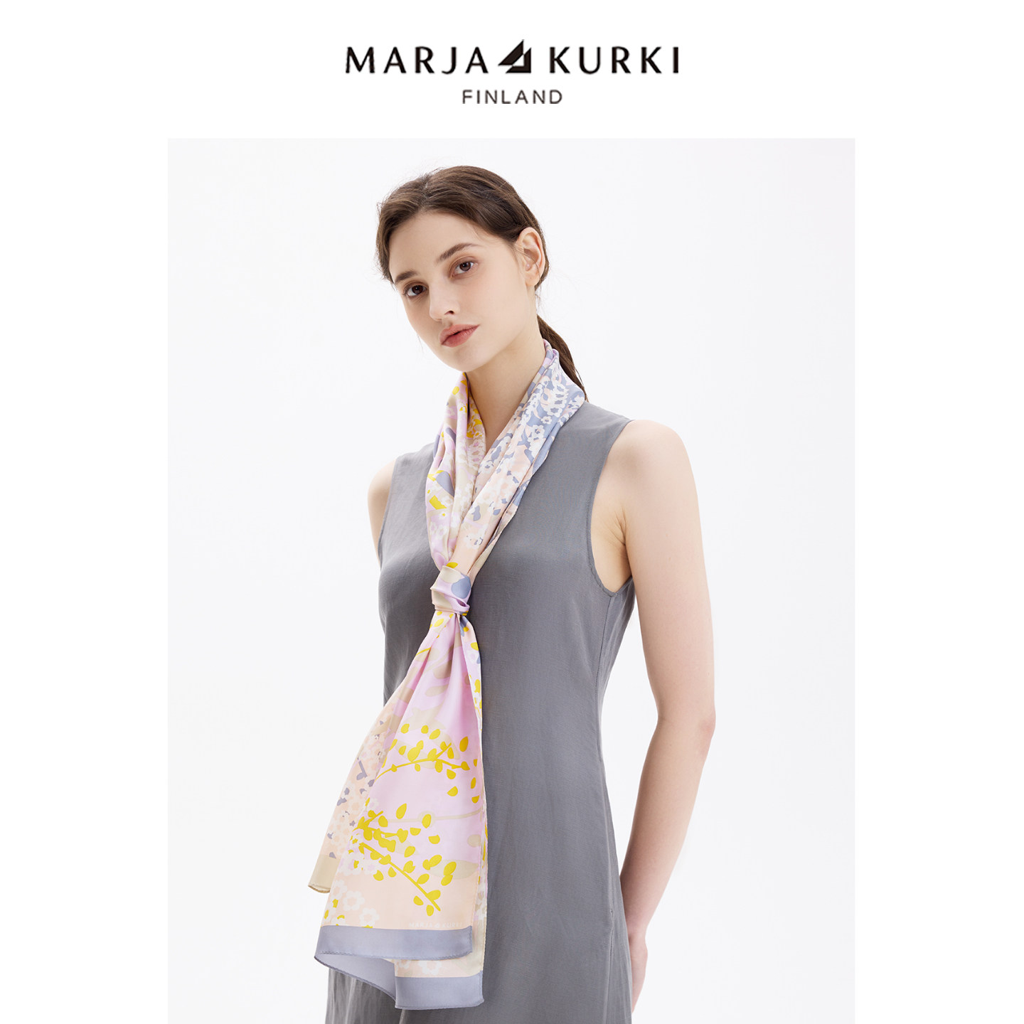 MARJAKURKI玛丽亚古琦真丝围巾长丝巾轻奢高级感妈妈女友生日礼物