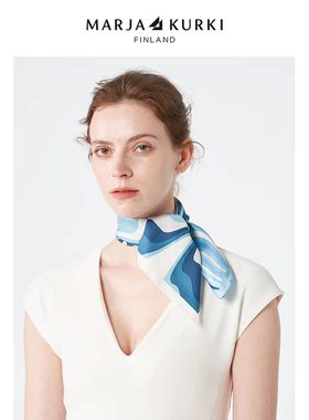 MARJAKURKI玛丽亚古琦时尚真丝小方巾绑包丝巾女领巾搭配衬衫礼盒