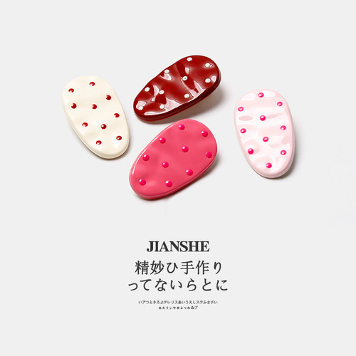日韩简约波点小水滴发夹ins边夹