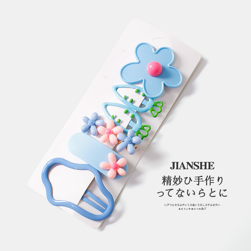 女童彩色花朵发夹2025新款甜美夹