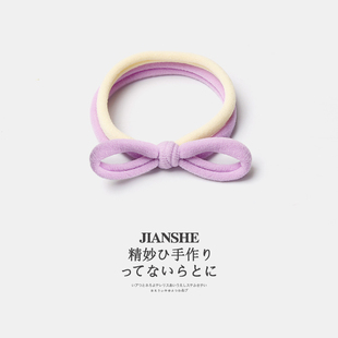 奶油色系蝴蝶结发圈少女甜美双层发绳扎头发皮筋马尾发圈夏季 皮套