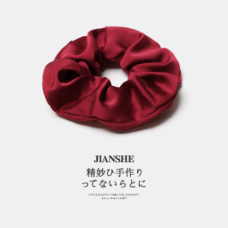 高级感简约缎面大肠发圈法式头绳