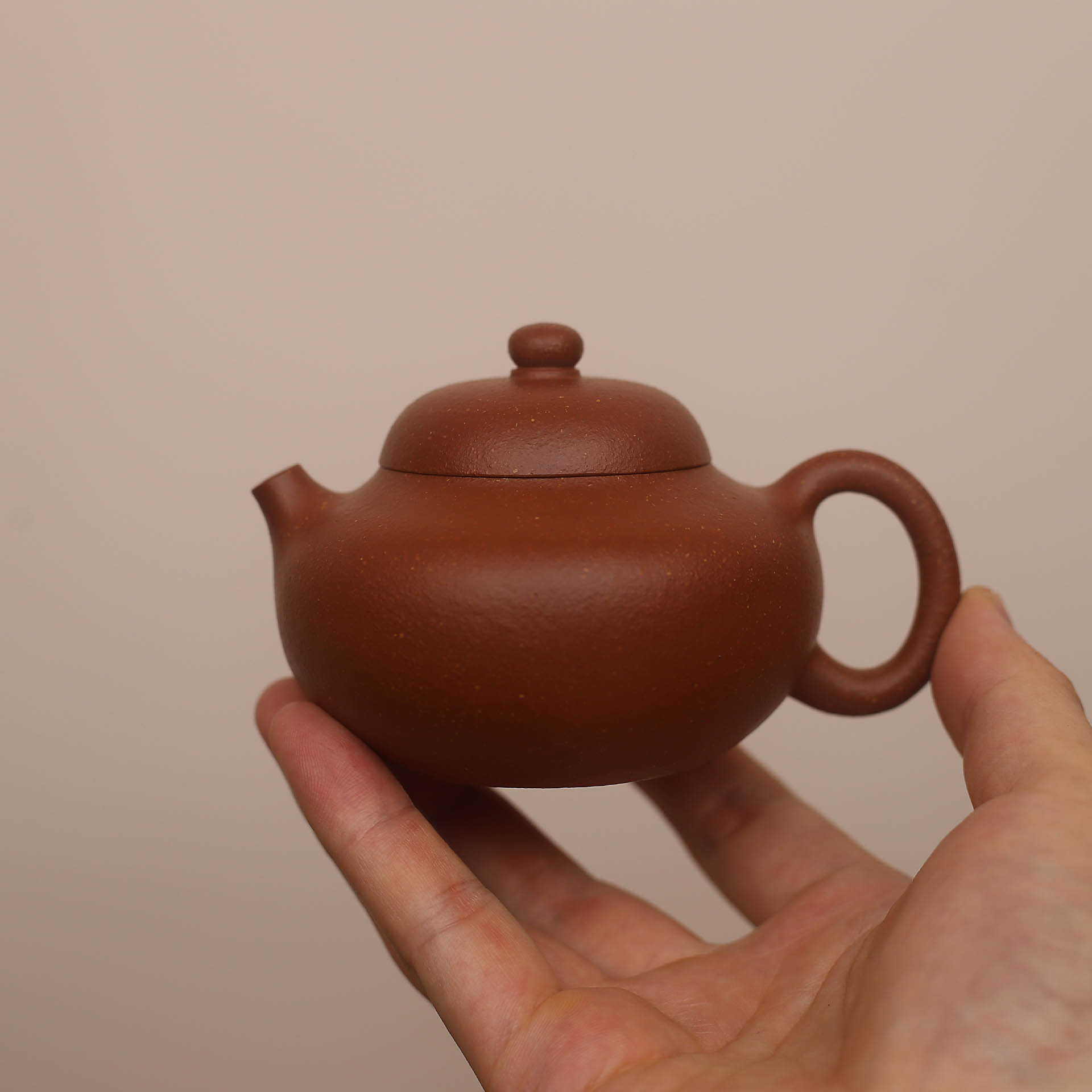 格昌 家用文旦紫砂茶壶原矿红降坡190cc内推球孔手艺人全手工精制