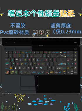 适用于惠普星14系列PAVILION 个性键盘贴纸ENVY磨砂按键贴SPECTRE