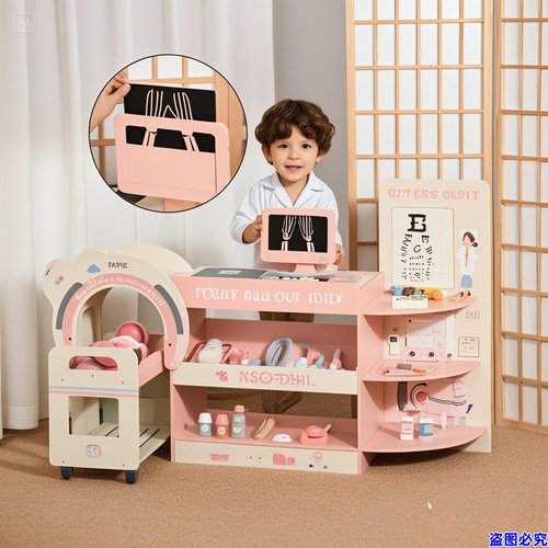 出口品牌急救中心儿童医生玩具套装女孩角色扮演女孩木制过家家