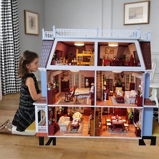 出口儿童过家家房子英国宫殿苏菲小屋公主木质大型欧式别墅