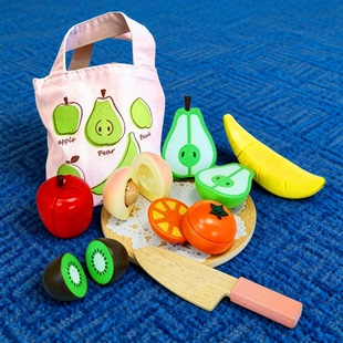 木制过家家水果蔬菜切切乐散装 面包餐具类仿真迷你食物diy