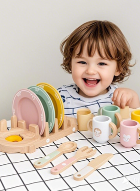 木质仿真过家家厨房餐具套餐幼儿童益智小小厨师模拟厨具做饭玩具