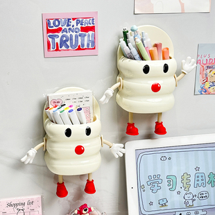 可爱壁挂收纳盒彩笔马克笔铅笔文具笔桶床头电视空调遥控板置物架