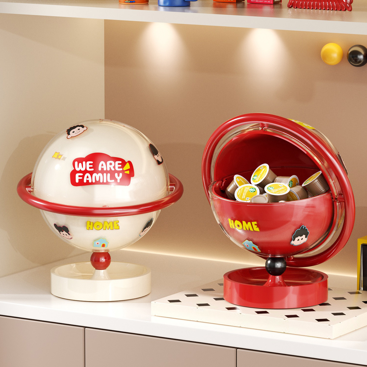 糖果罐家用客厅茶几玄关收纳盒子书柜摆件胶囊咖啡零食桌面收纳盒