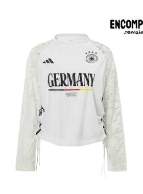 Adidas remake Jerseyfit 德国抽褶收腰蕾丝长袖 T恤女 ENCOMPASS