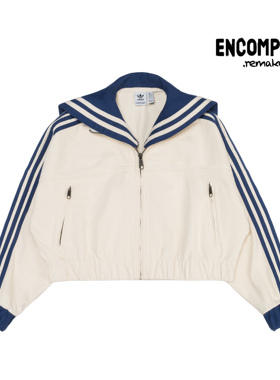 Adidas Remake Miu系学院风 可拆海军领 白牛夹克 女款 ENCOMPASS