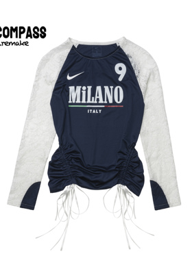 NIKE Remake Jerseyfit 蕾丝抽褶米兰足球俱乐部 T恤女 ENCOMPASS