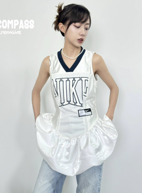 Nike Remake 球衣拼接 蓬蓬花苞 运动连衣裙 jerseyfit ENCOMPASS