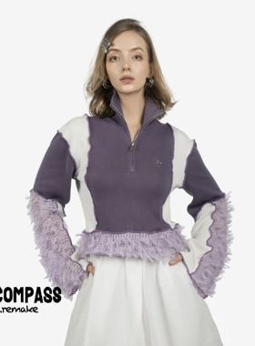 Adidas Remake 法式小香风芭蕾风华夫格 拼接针织毛衣 ENCOMPASS
