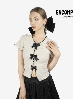 NIKE Remake 芭蕾风 蝴蝶结 坑条针织短袖 T 恤 ENCOMPASS