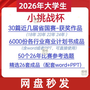 挑战杯小挑获奖作品商业计划书ppt模板专案计划书成品创业计划赛