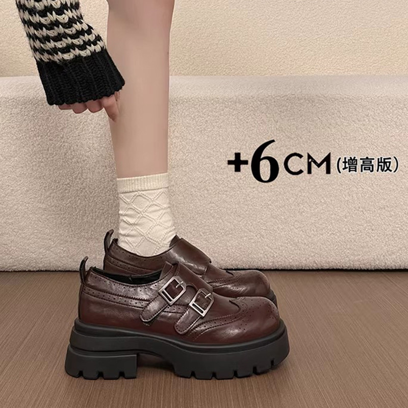 英伦风深口单鞋小众乐福鞋女2026皮带扣布洛克松糕厚底圆头小皮鞋,女鞋,深口单鞋,淘宝优惠券,粉丝福利购,淘宝优惠卷