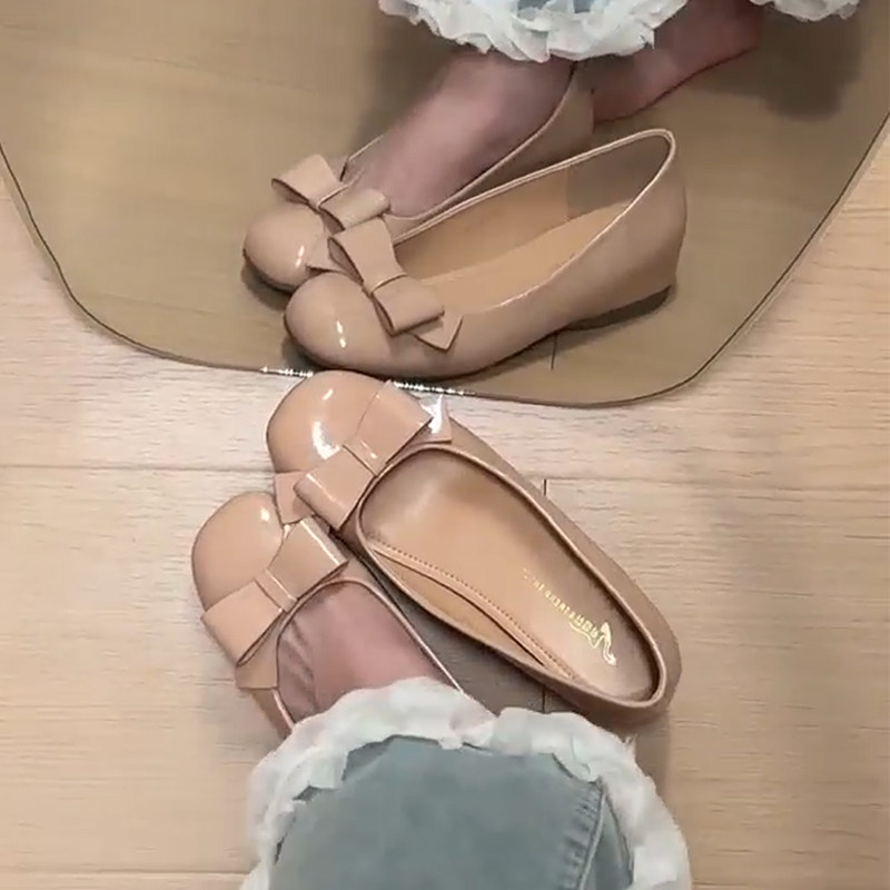 小个子内增高单鞋女2026春夏新款蝴蝶结小香风配裙子平底鞋小皮鞋,女鞋,浅口单鞋,淘宝优惠券,粉丝福利购,淘宝优惠卷