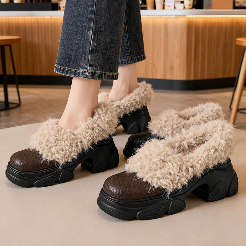 保暖棉鞋小个子增高玛丽珍女鞋