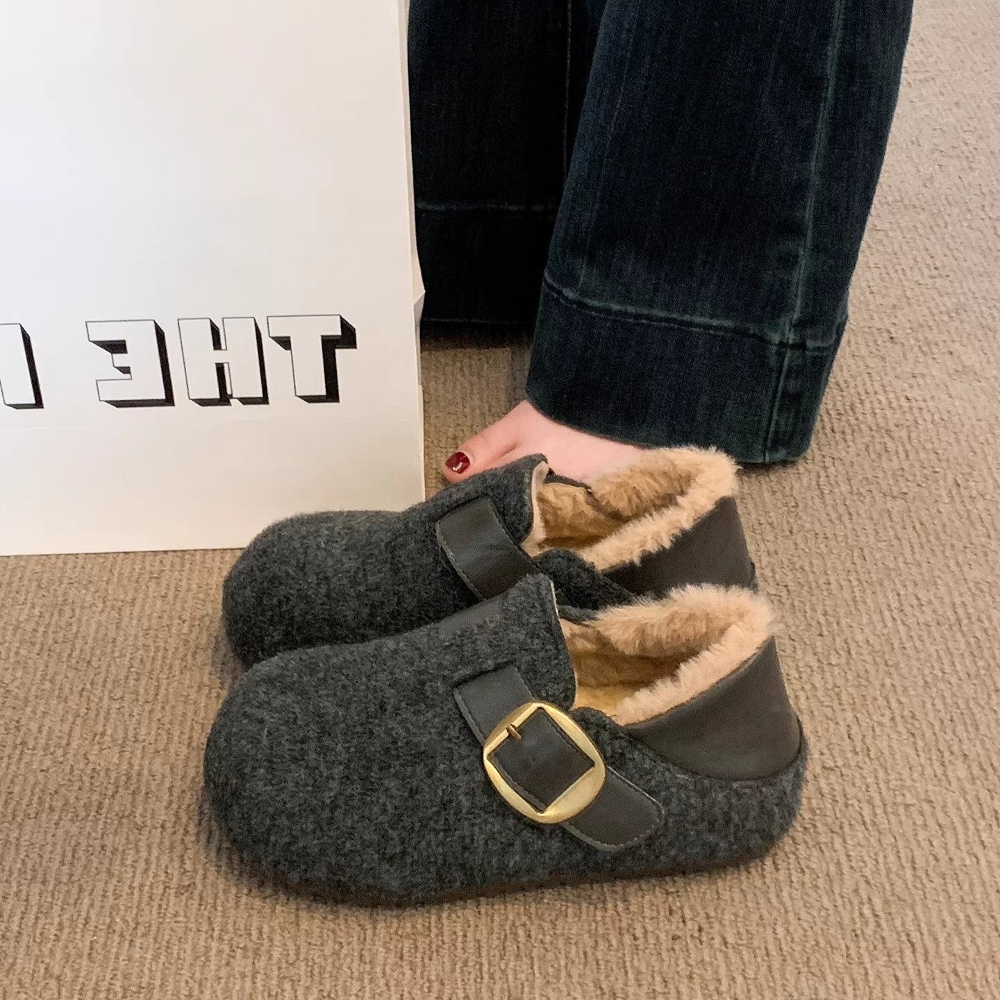 内增高勃肯鞋女款2025新款冬季爆款加绒保暖一脚蹬两穿雪地棉鞋子,女鞋,勃肯鞋/软木鞋,淘宝优惠券,粉丝福利购,淘宝优惠卷