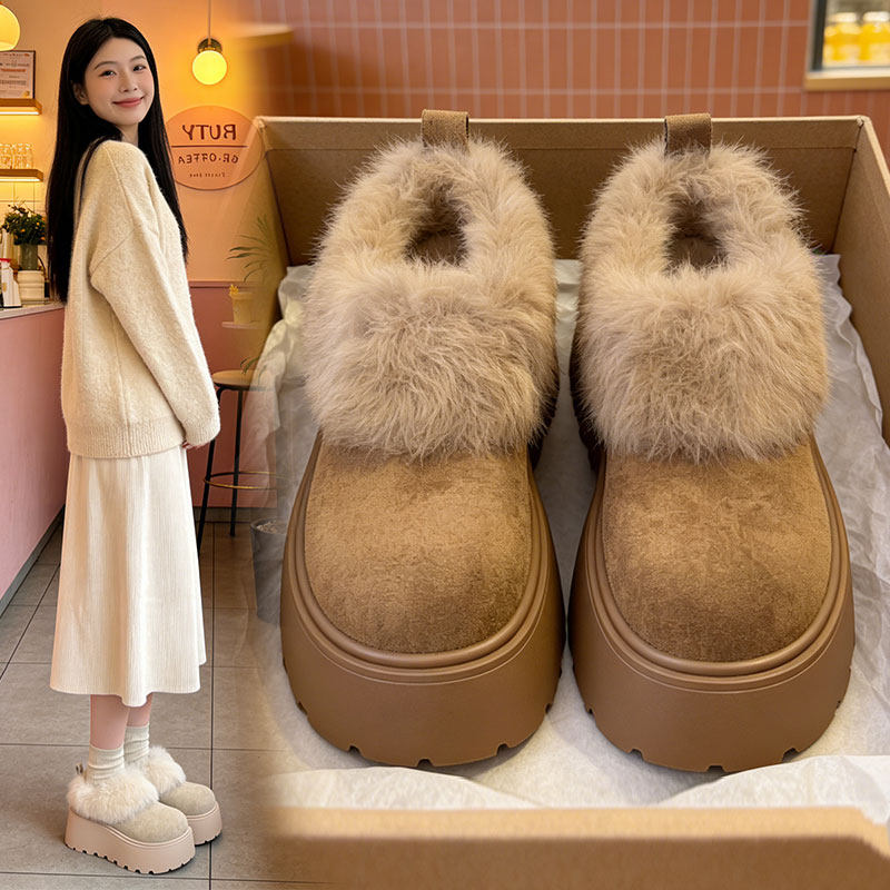 厚底增高加绒棉鞋雪地靴勃肯鞋毛毛鞋女2025新款冬季小个子乐福鞋,女鞋,勃肯鞋/软木鞋,淘宝优惠券,粉丝福利购,淘宝优惠卷