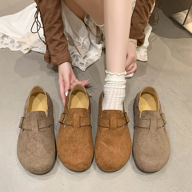全包勃肯鞋女厚底内增高3cm单鞋女2026春季新款一脚蹬平底乐福鞋,女鞋,勃肯鞋/软木鞋,淘宝优惠券,粉丝福利购,淘宝优惠卷