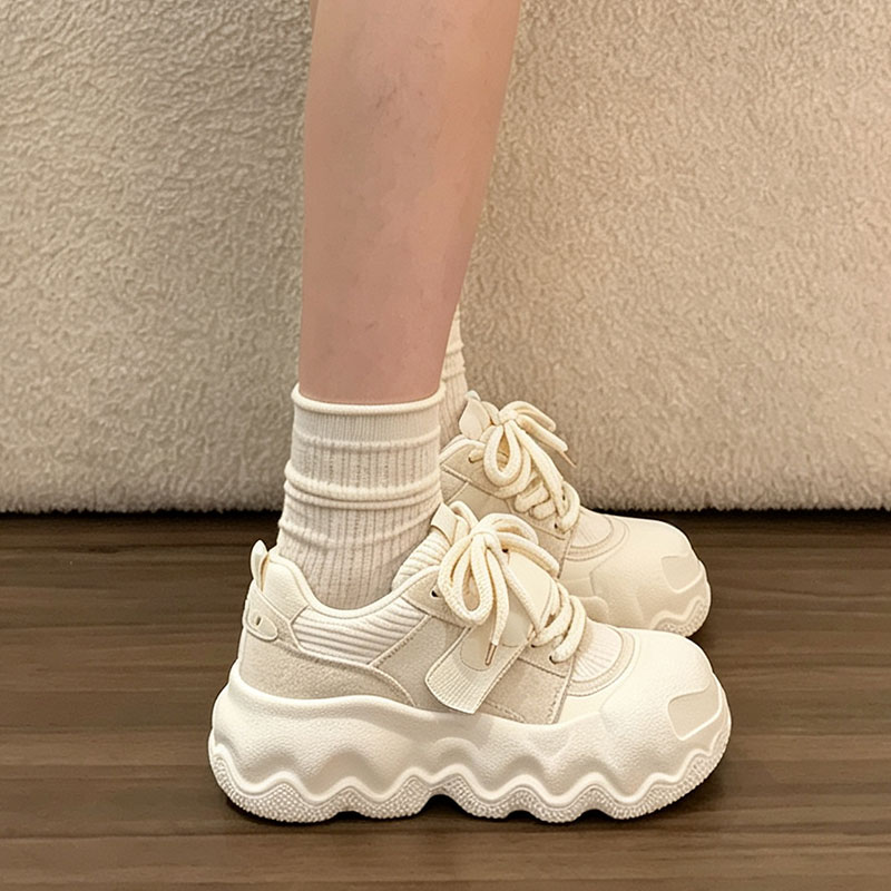 厚底面包鞋女2026巨好看配阔腿裤鞋子小众帆布鞋时尚休闲板鞋女鞋
