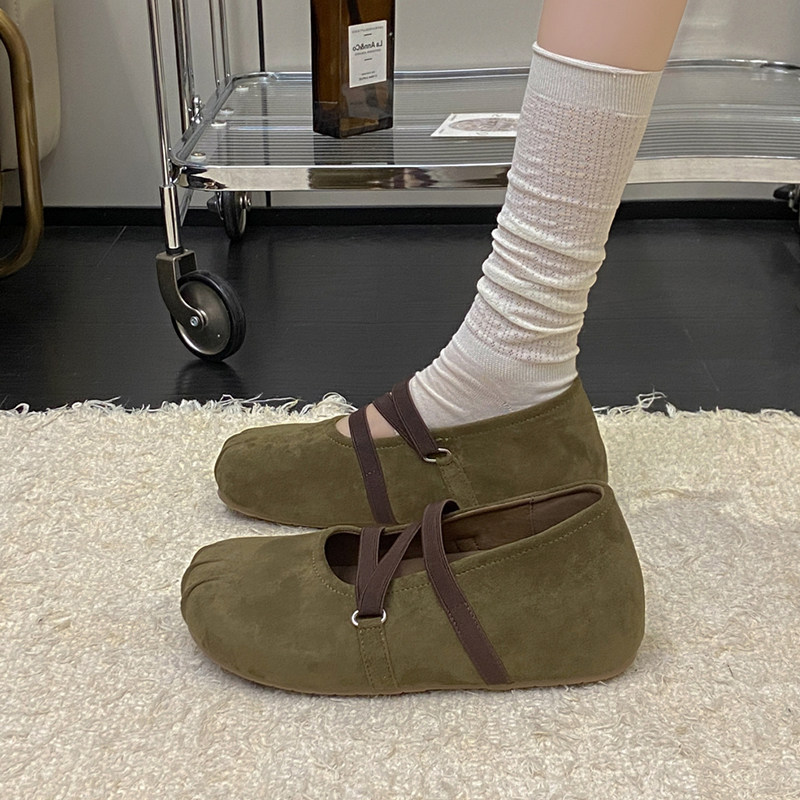 复古内增高绑带玛丽珍勃肯鞋女