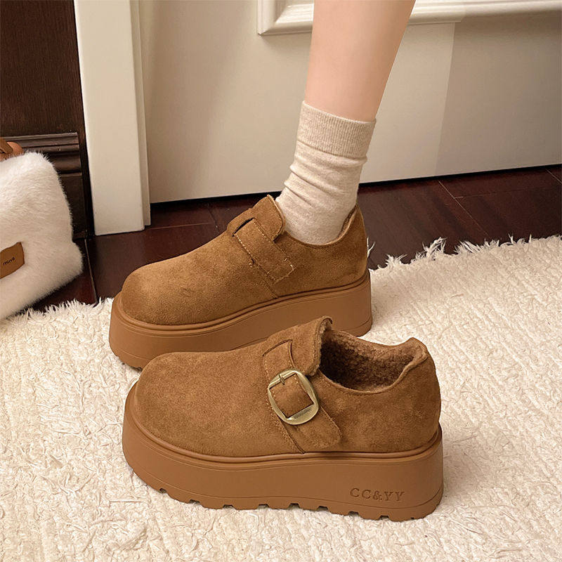 勃肯鞋女2025新款秋冬季复古百搭加绒厚底增高乐福棉鞋小个子松糕,女鞋,棉鞋,淘宝优惠券,粉丝福利购,淘宝优惠卷