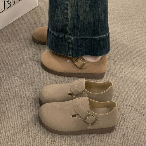 一脚蹬单鞋全包丑萌博肯鞋豆豆鞋