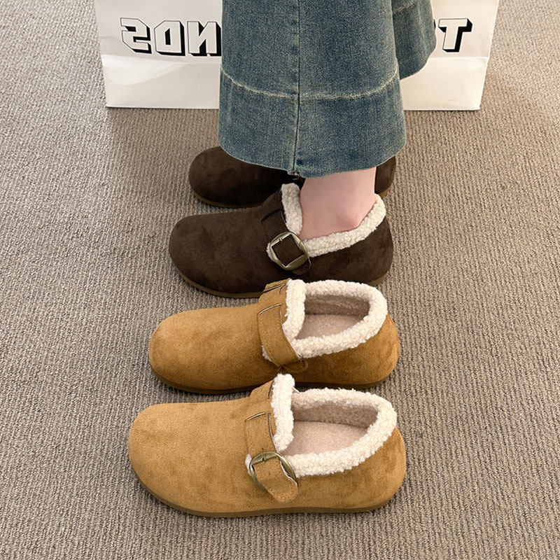 乐福鞋子毛毛棉鞋保暖低帮雪地靴