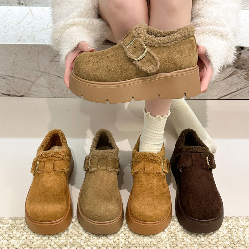 冬季爆款雪地靴乐福鞋毛毛棉鞋