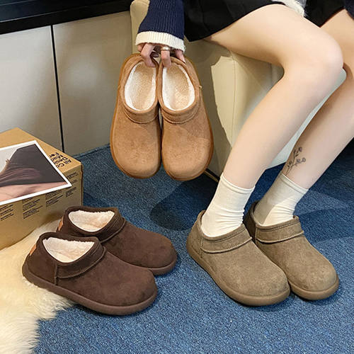 加厚一脚蹬保暖雪地靴棉鞋子