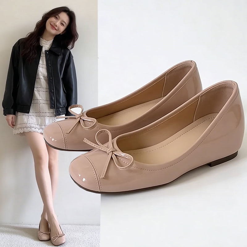 温柔裸色内增高芭蕾风女鞋2026新款法式平底气质浅口通勤软底单鞋