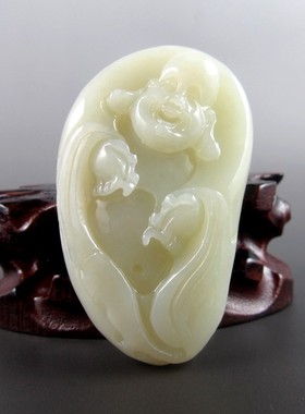 钱塘邮社   和田玉白玉   弥勒佛把件  送证