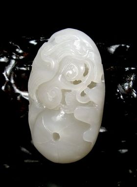 钱塘邮社    和田玉白玉   仙鹤祝寿把件  送证