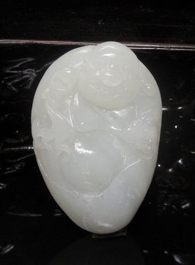 钱塘邮社   和田玉  白玉 笑佛把件