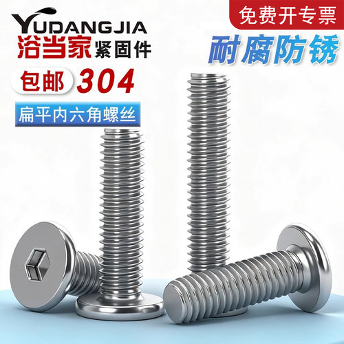 不锈钢扁平极低头内六角螺丝
