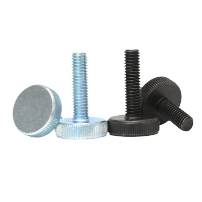 黑色平头滚花手拧螺丝