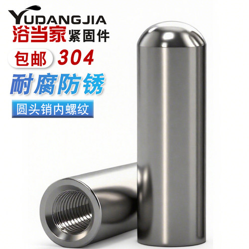 不锈钢一头牙圆头导柱圆柱销