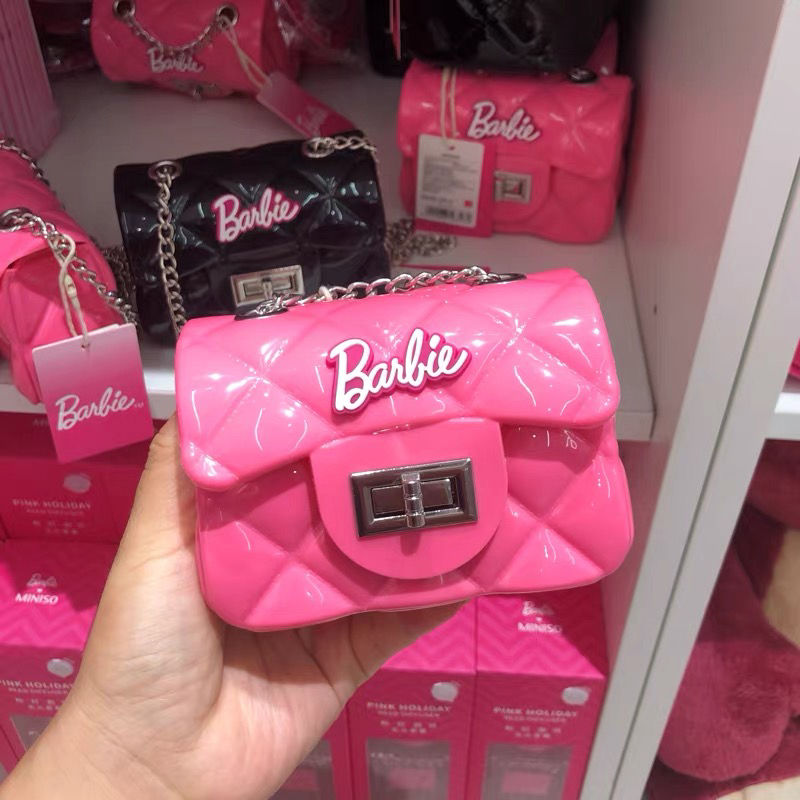 MINISO名创优品芭比系列果冻包小号少女心迷你链条小挎包