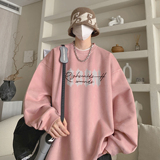 美式高街圆领卫衣男秋季潮牌字母印花设计感重磅纯棉黑色长袖T恤，男装卫衣，电商A336