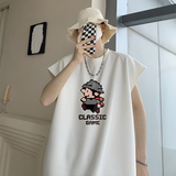 美式短袖T恤男款夏季麂皮绒重磅宽松大码潮牌ins纯棉卡通印花半袖，男装背心/马甲，电商A336