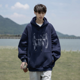 wassuphappy美式连帽卫衣男春秋季2025新款重磅硬挺宽松休闲外套，男装卫衣，电商A336