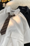夏季新款大口袋短袖衬衫A336-DX80-P55-限价78（100聚酯纤维），男装衬衫，电商A336