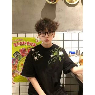 美式 A336 T385 特P40 t恤男生 高街花卉重工刺绣短袖