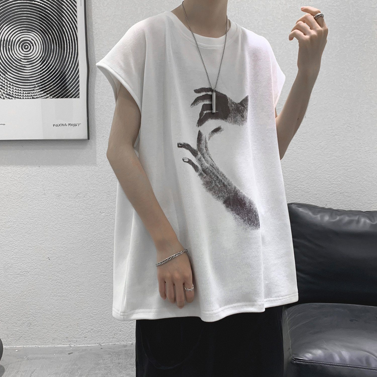 2024夏季新款印花背心A336-TTD231-P25-限价38（100棉）,男装背心/马甲,电商A336