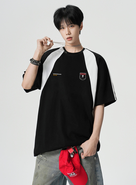 2025夏季新款拼色短袖T恤A336-THPSDX2900-P48-限价68（纯棉）